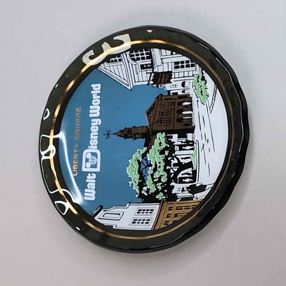 Vintage 70s Miniature Walt Disney World Liberty Square Glass Plate